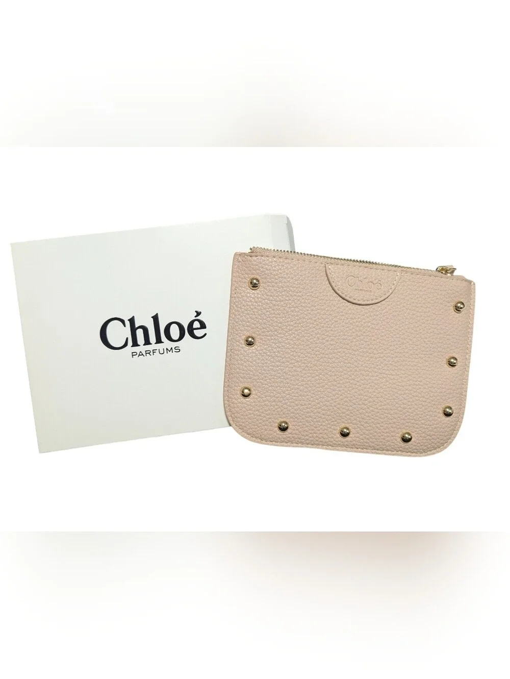 NWT Chloe Perfume  Zip Pouch with Stud Accents